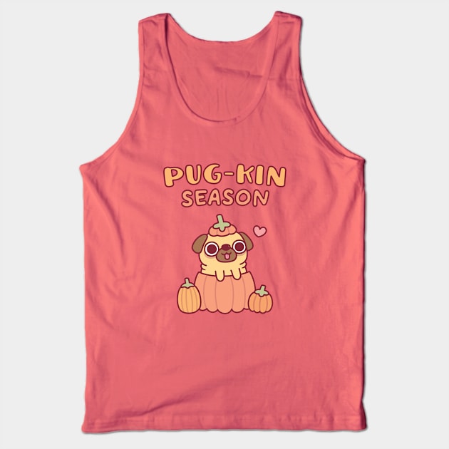 Cute Pug In Pumpkin Pugkin Season Funny Tank Top by rustydoodle